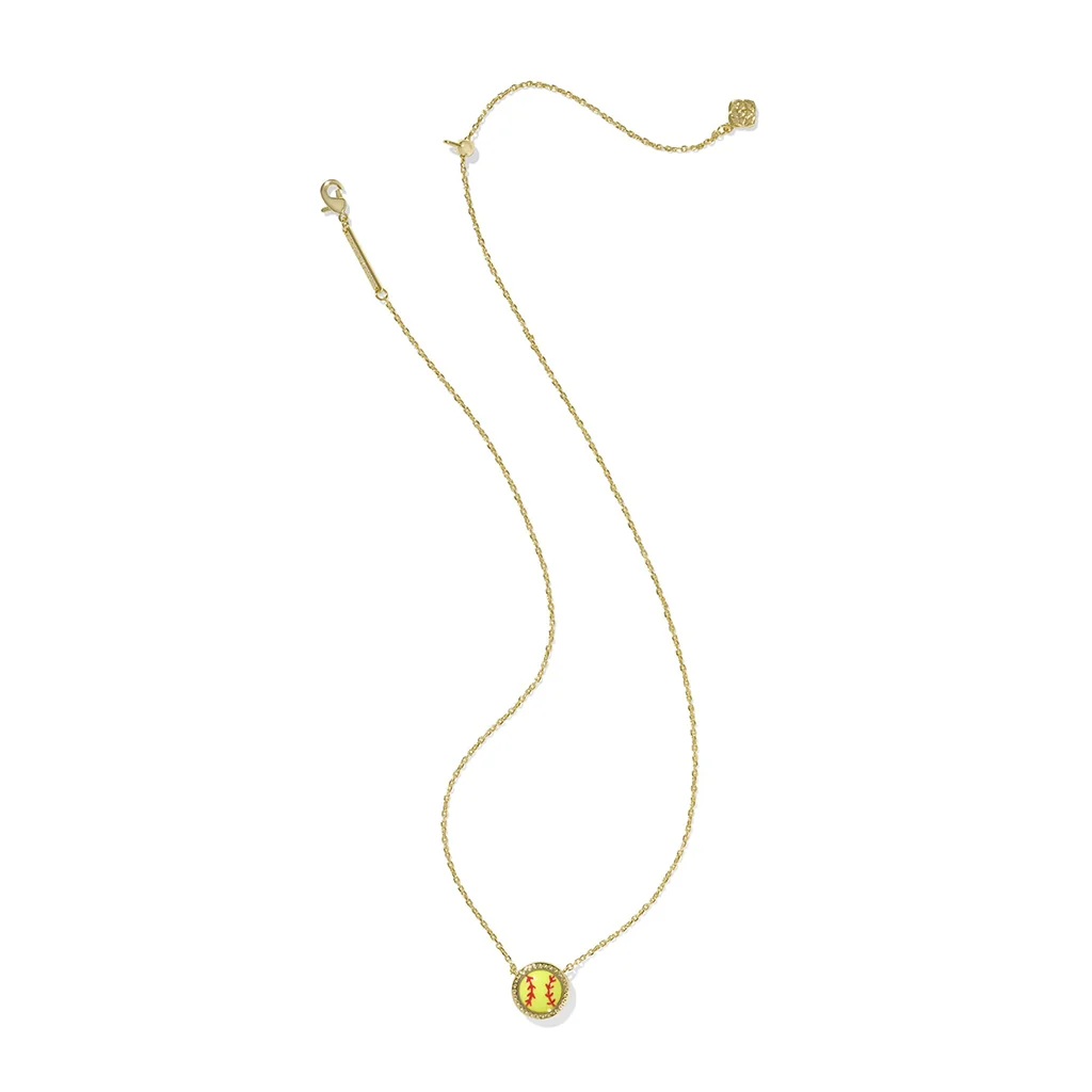 Kendra Scott : Softball Gold Pendant Necklace - Gold - Image 2