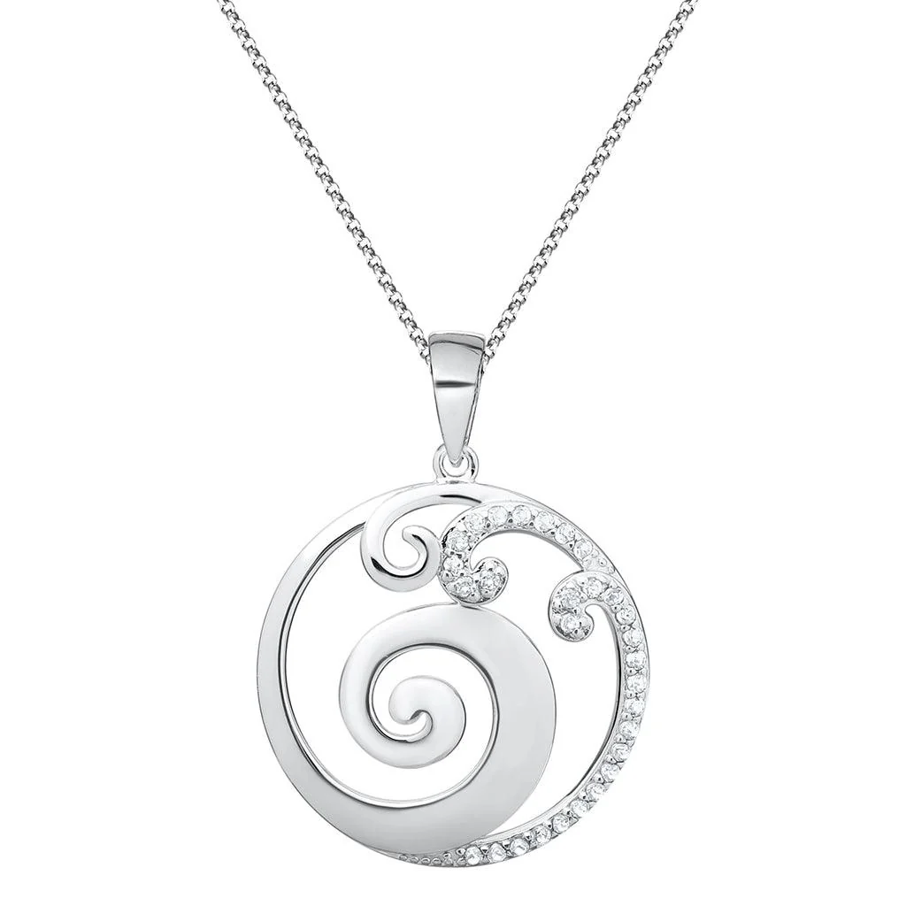 Cape Cod : Waves and White Topaz Necklace - Silver - Image 3