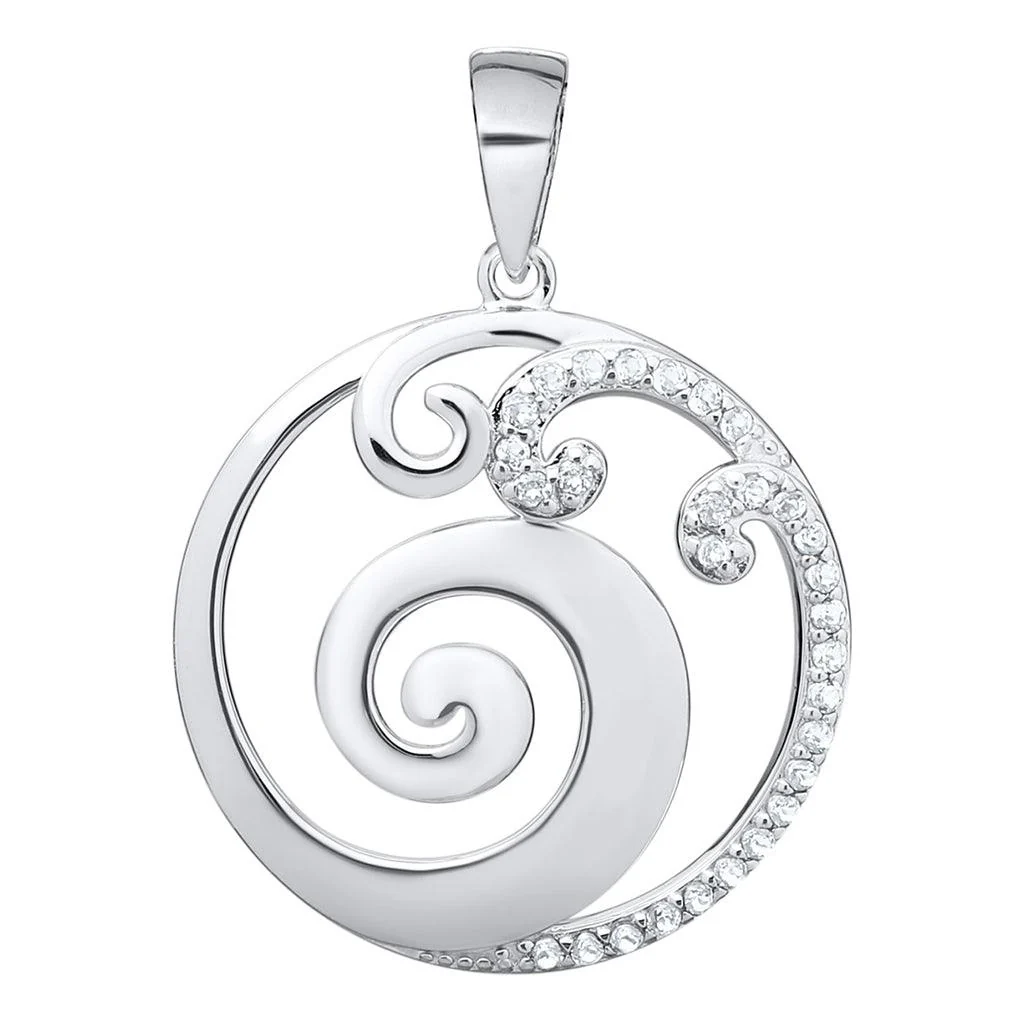 Cape Cod : Waves and White Topaz Necklace - Silver - Image 4