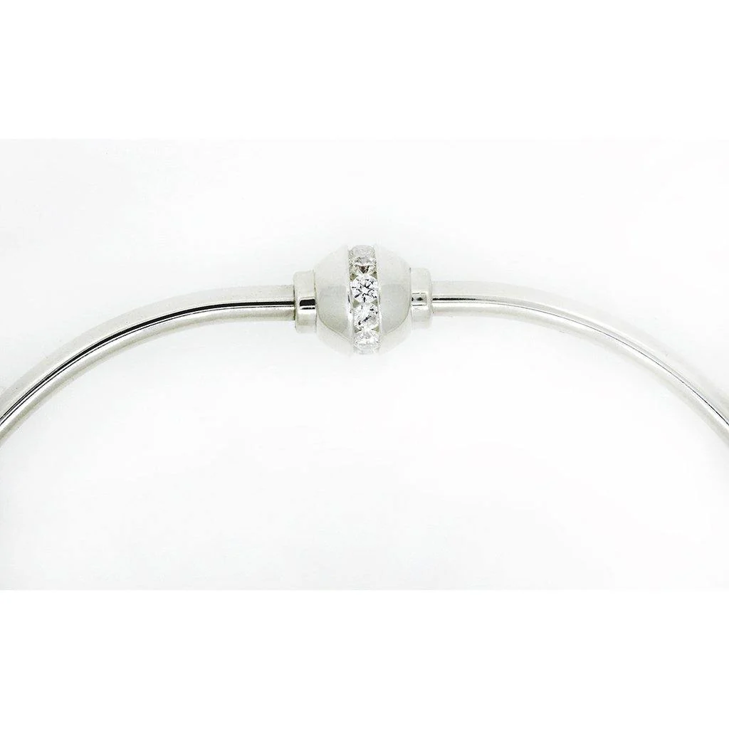 Cape Cod : Single Ball Bracelet - Sterling Silver with Cubic Zirconia - Image 4