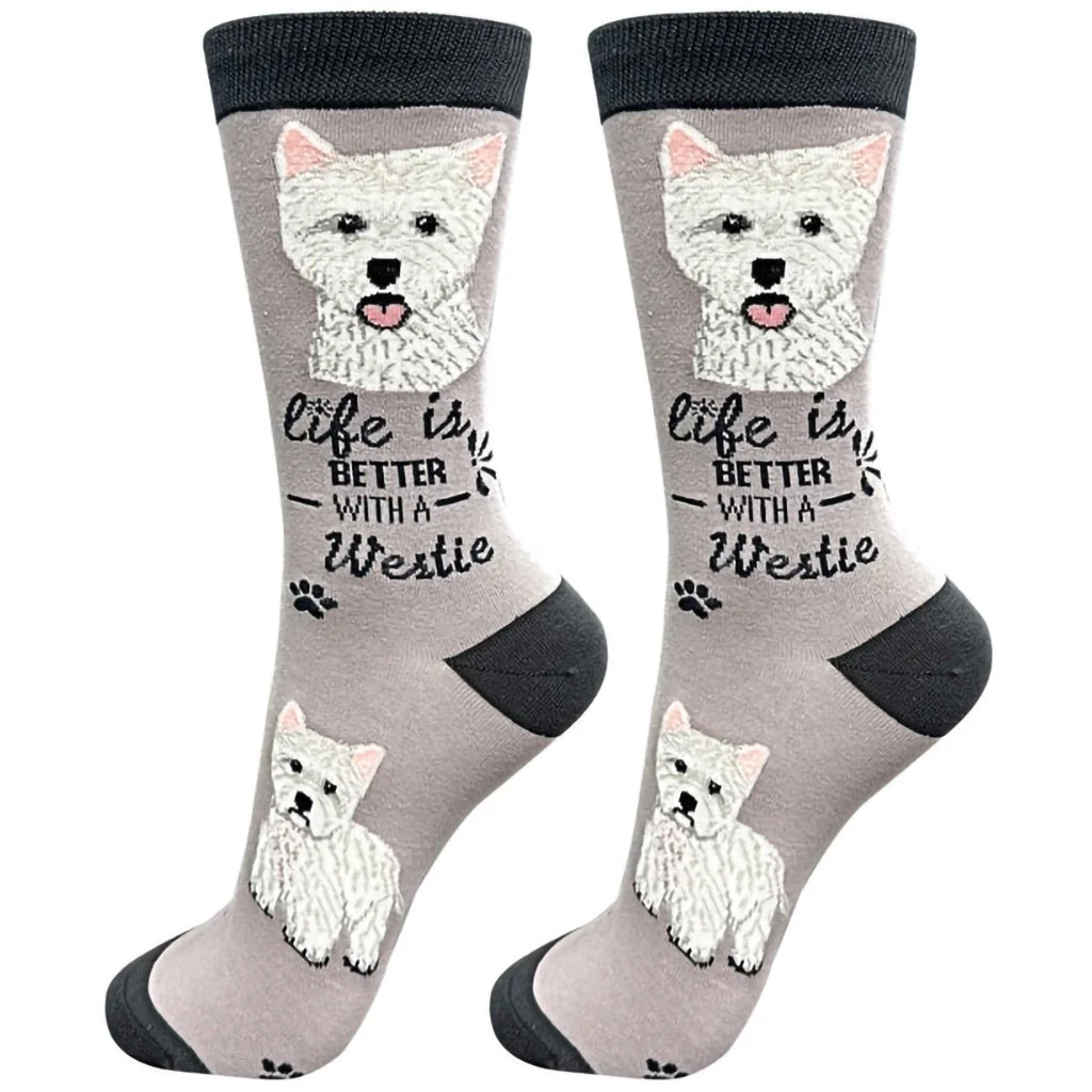 Life Is Better : Crew Socks - Westie