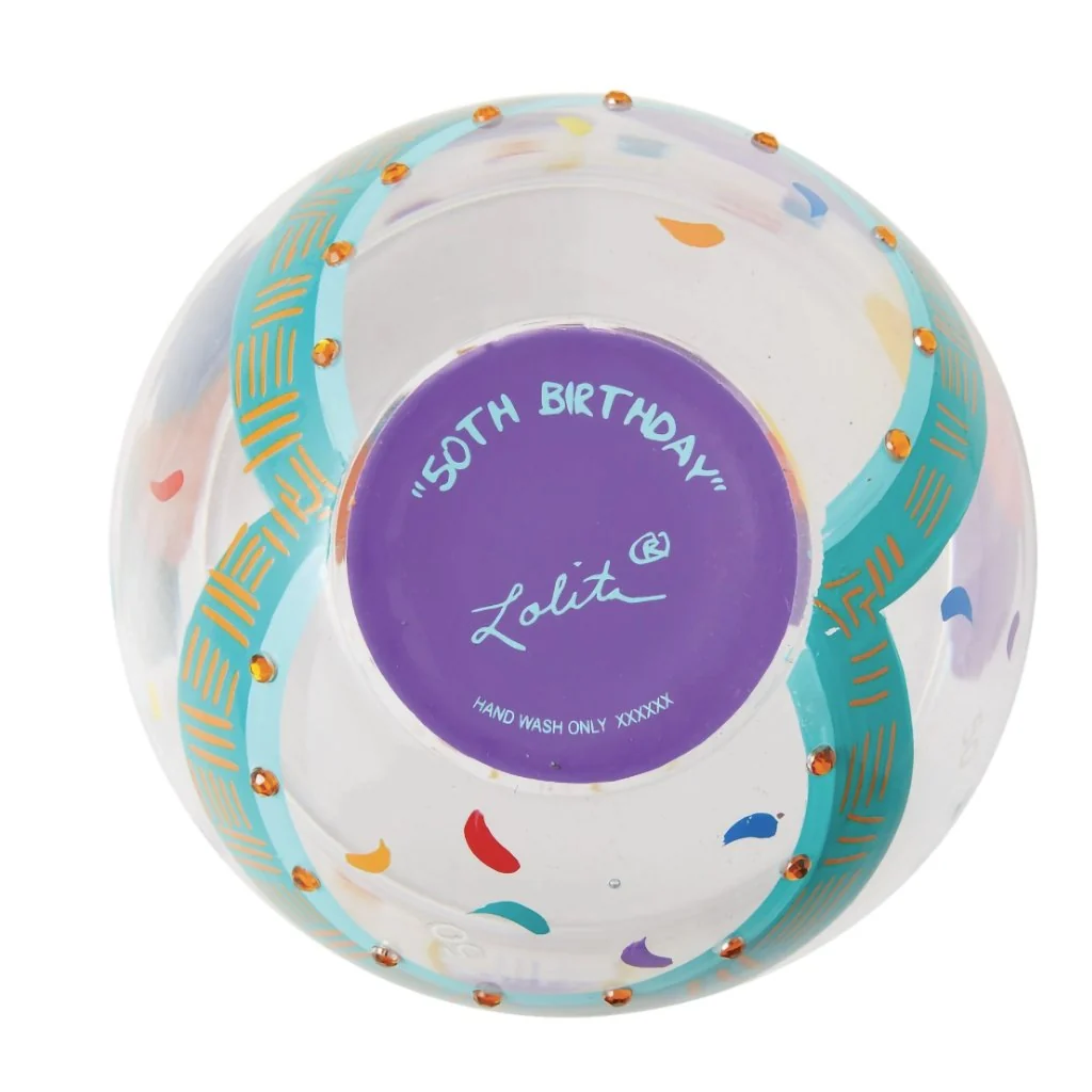 Lolita : Happy 50th Stemless Wine Glass - Image 5