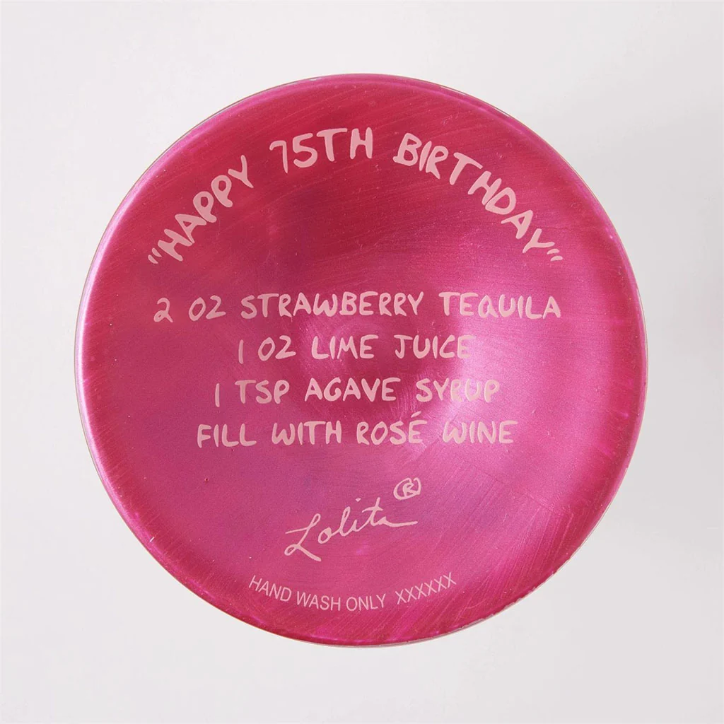 Lolita : Happy 75th Birthday Wine Glass - Image 4