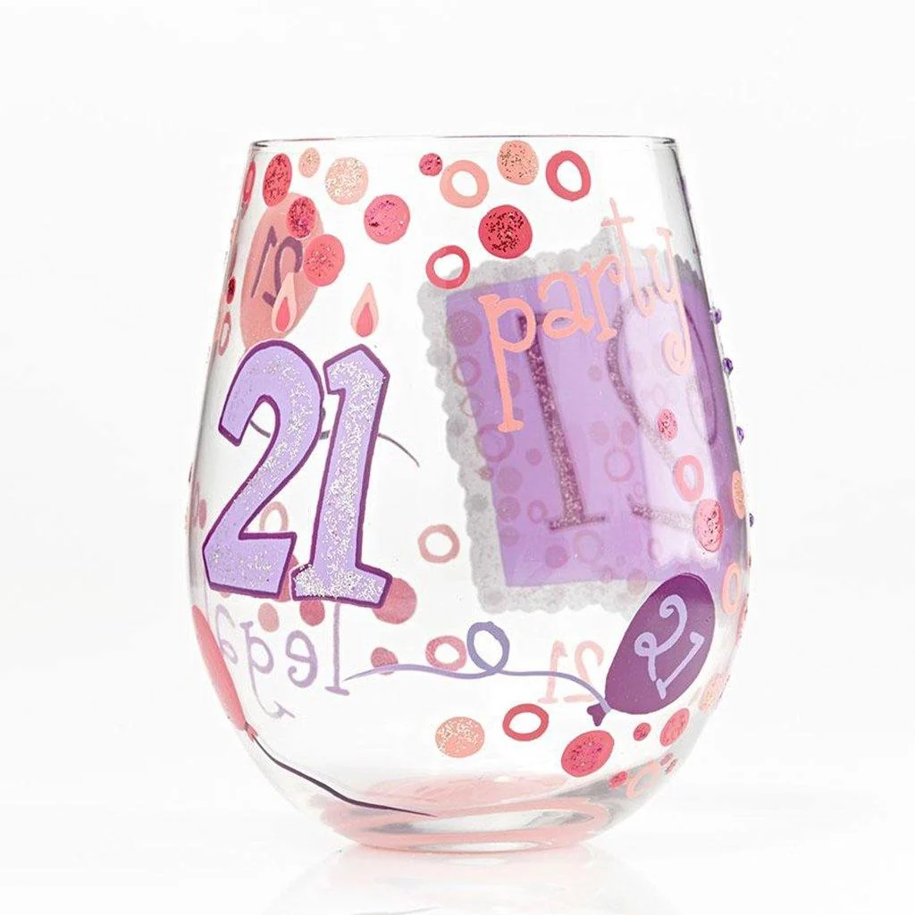 Lolita : 21st Birthday Stemless Wine Glass - Image 3