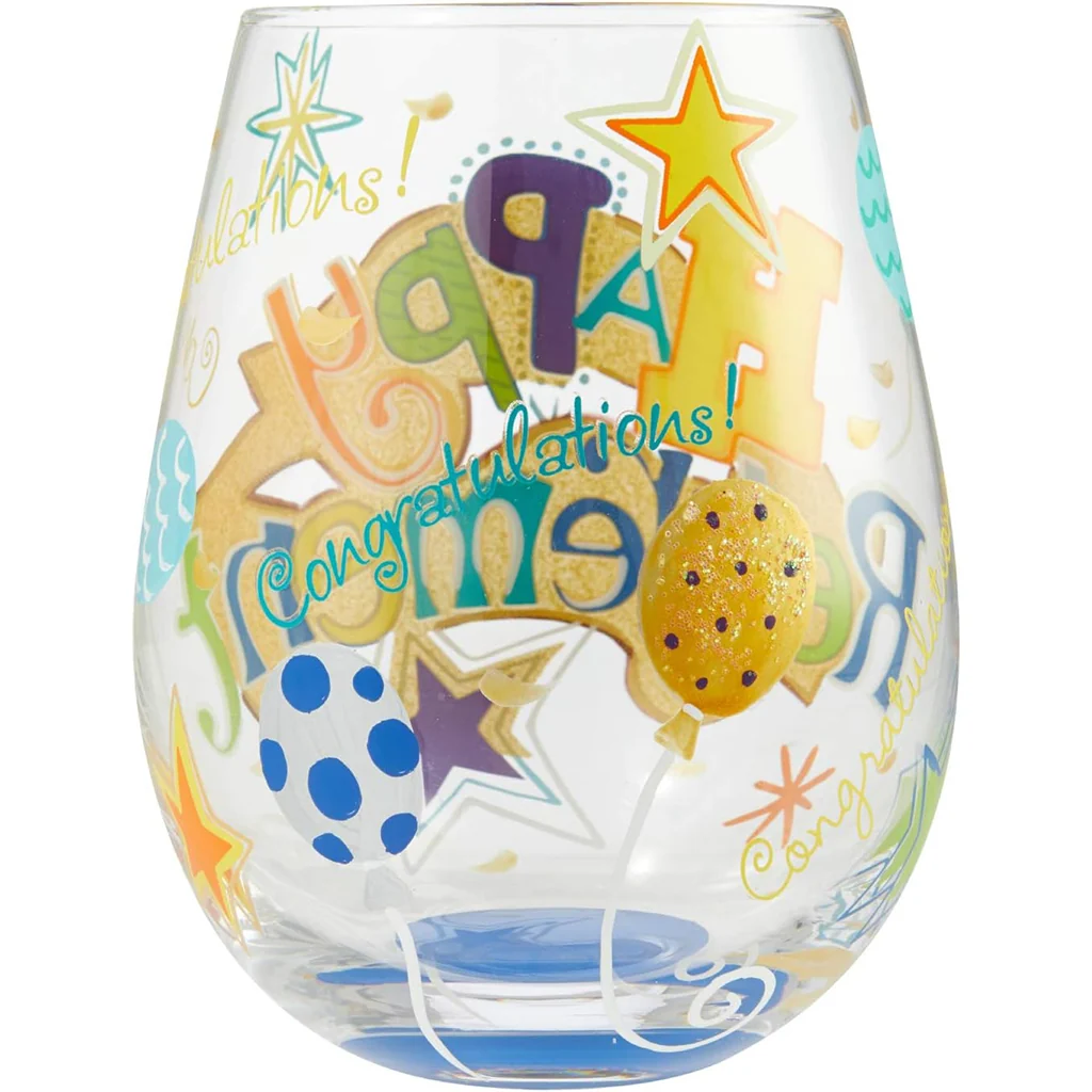 Lolita : Happy Retirement Stemless Wine Glass - Image 2