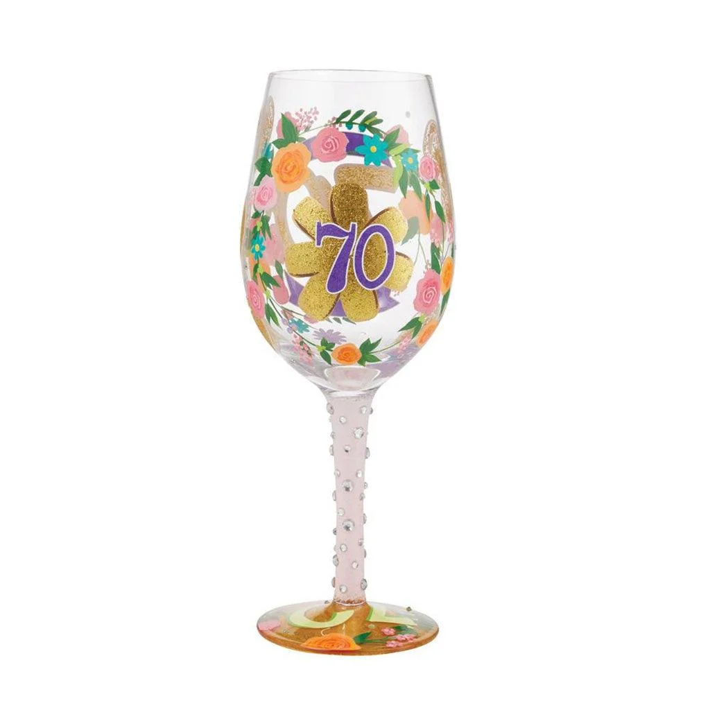 Lolita : Happy 70th Birthday Wine Glass - Image 4