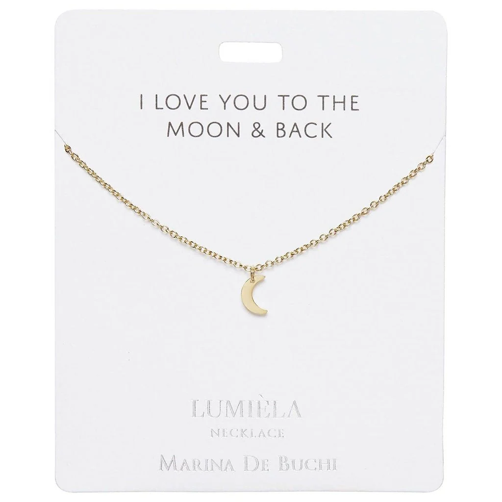 Lumiela Necklace: "I love you to the moon and back " - Crescent Moon
