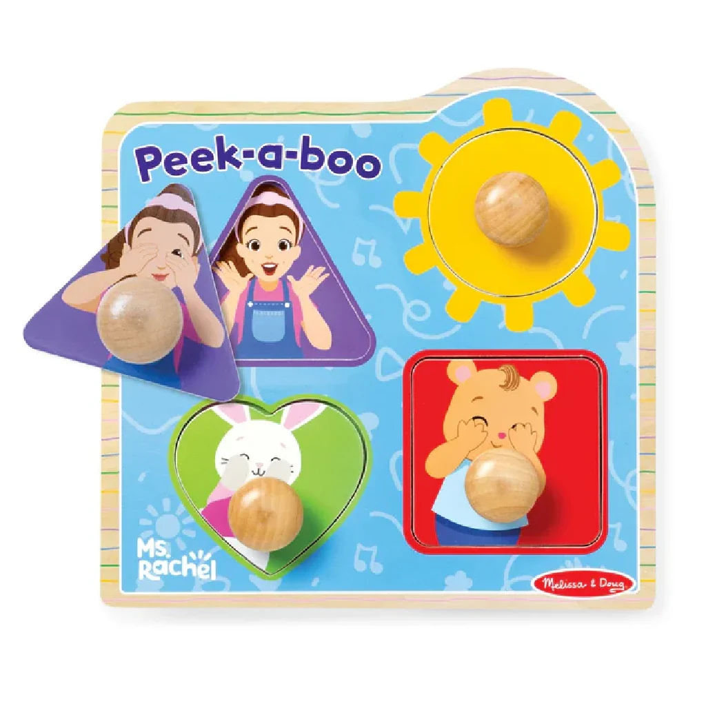 Melissa & Doug : Wooden Peek-a-Boo Jumbo Peg Puzzle - Image 2