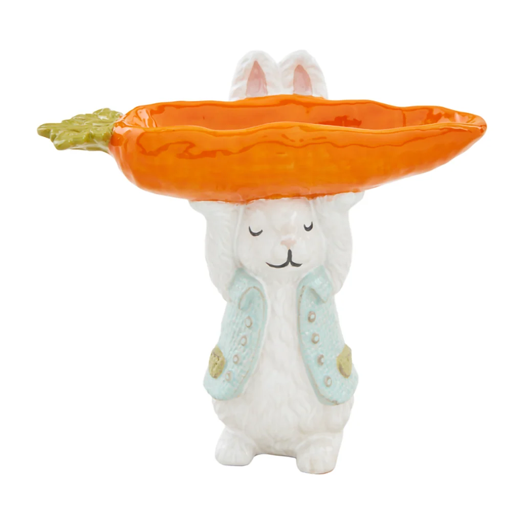 Mud Pie : Bunny Carrot Candy Pedestal