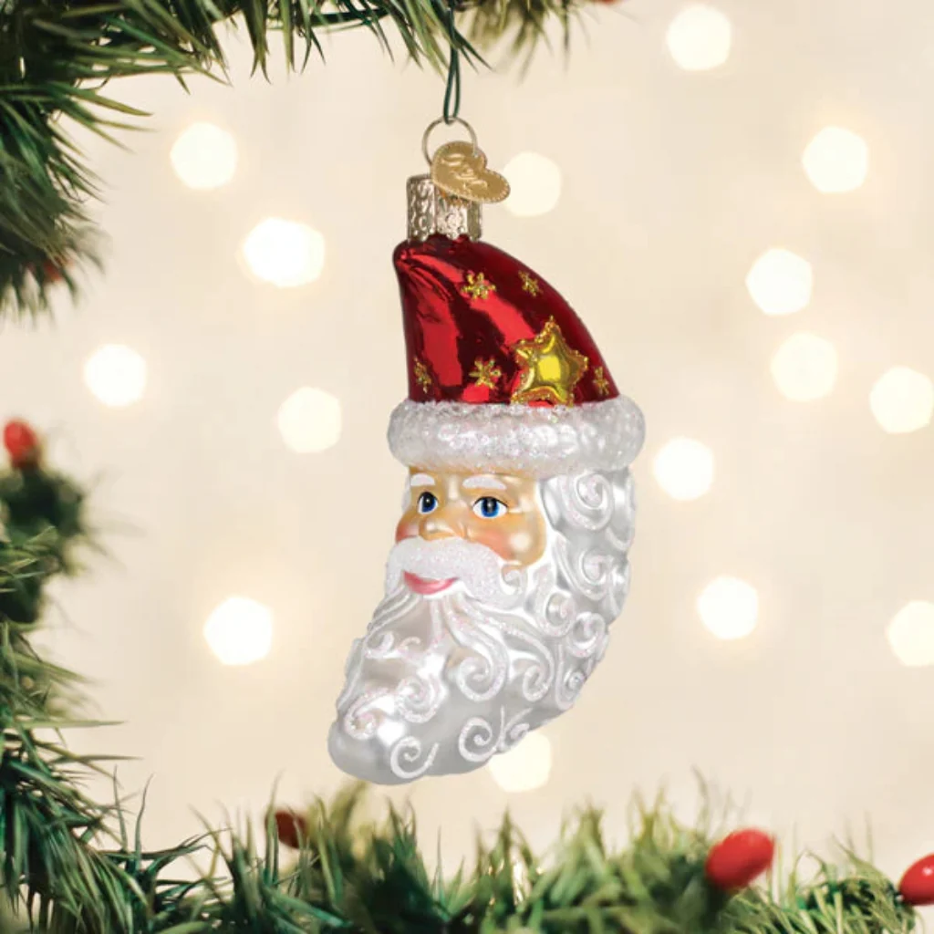 Old World Christmas : Santa Moon Face Ornament