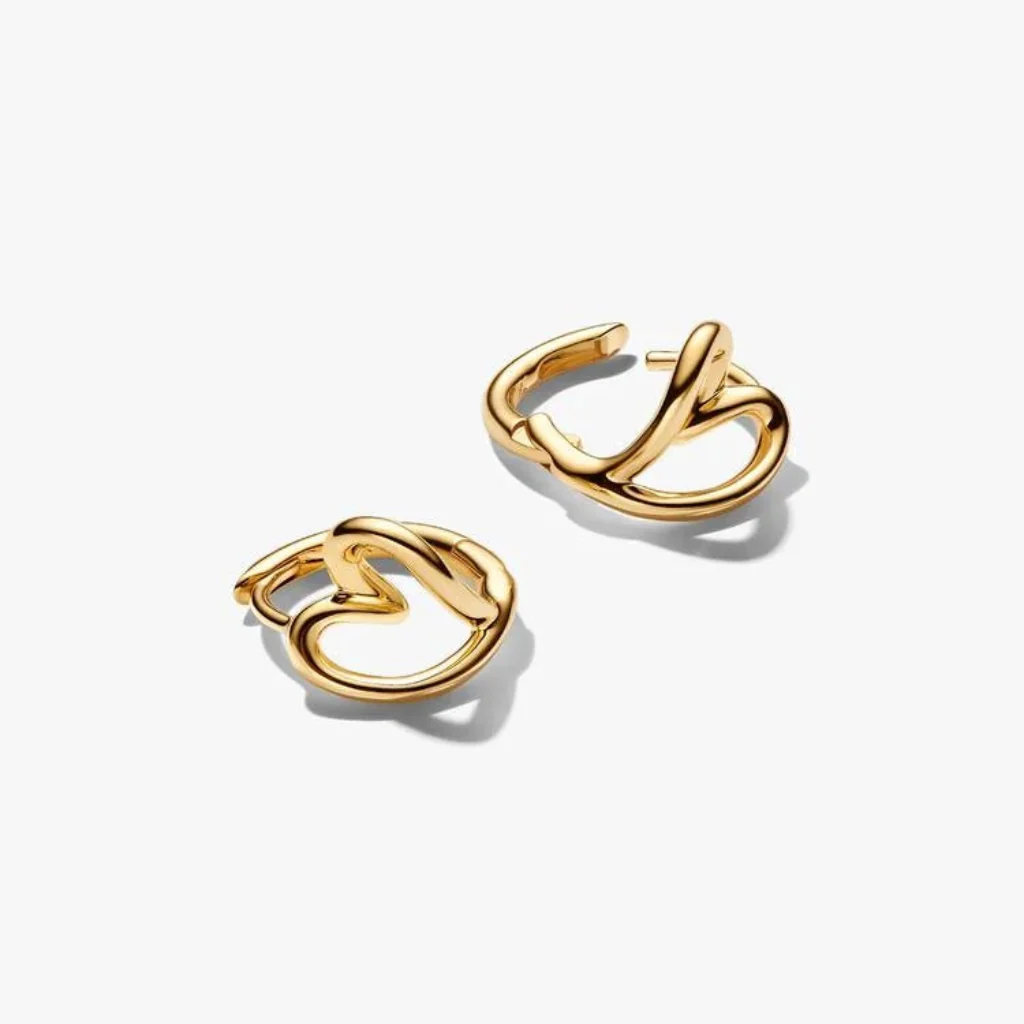 Pandora : Organically Shaped Heart Small Hoop Earrings - Image 2