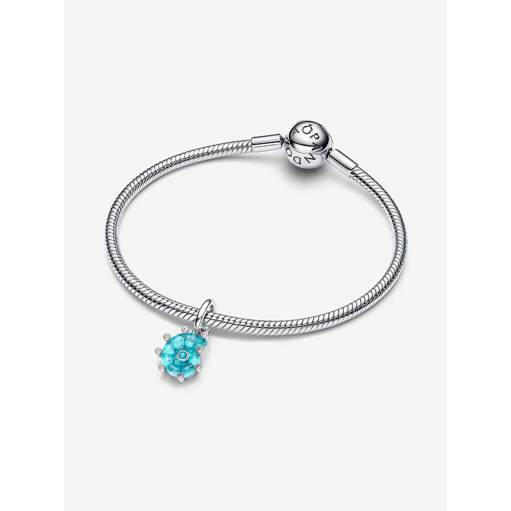 PANDORA : Blue Murano Glass Sea Snail Dangle Charm