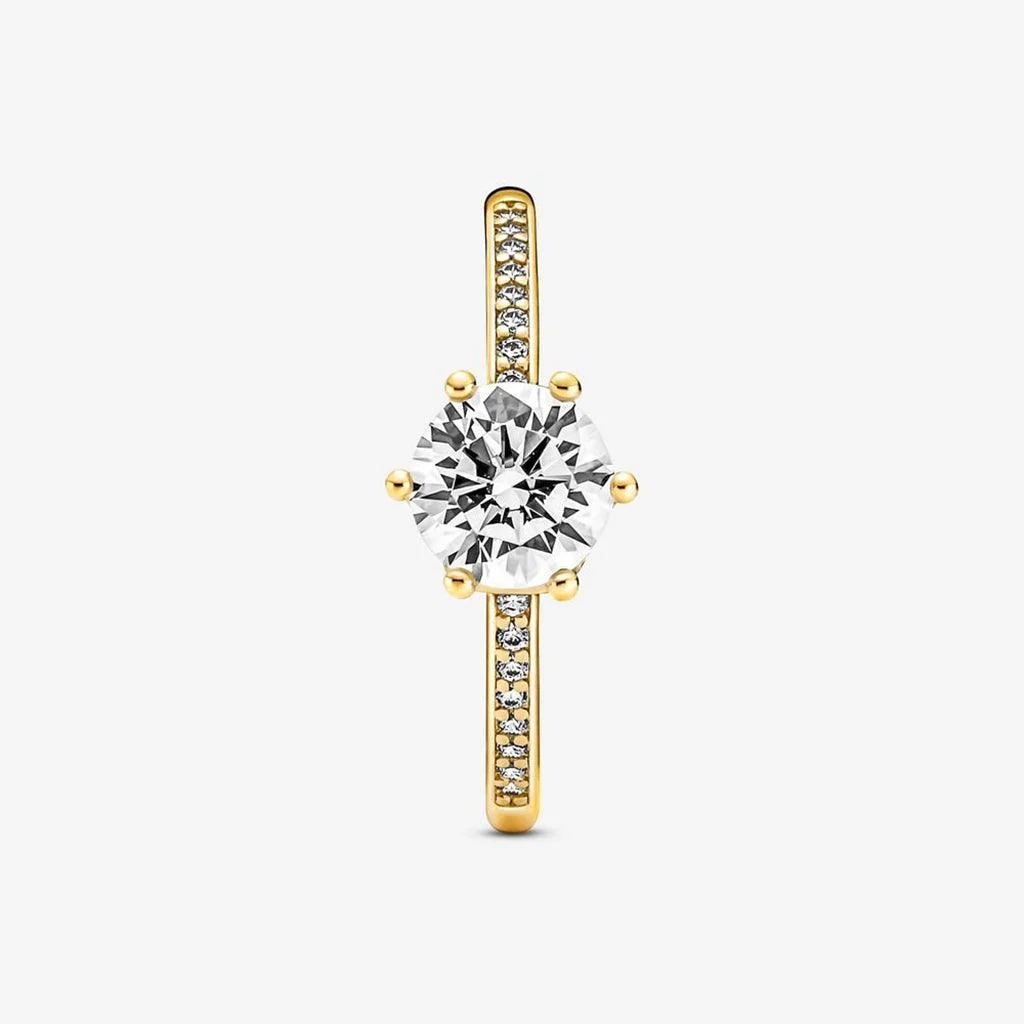 PANDORA : Clear Sparkling Crown Solitaire Ring - Image 3