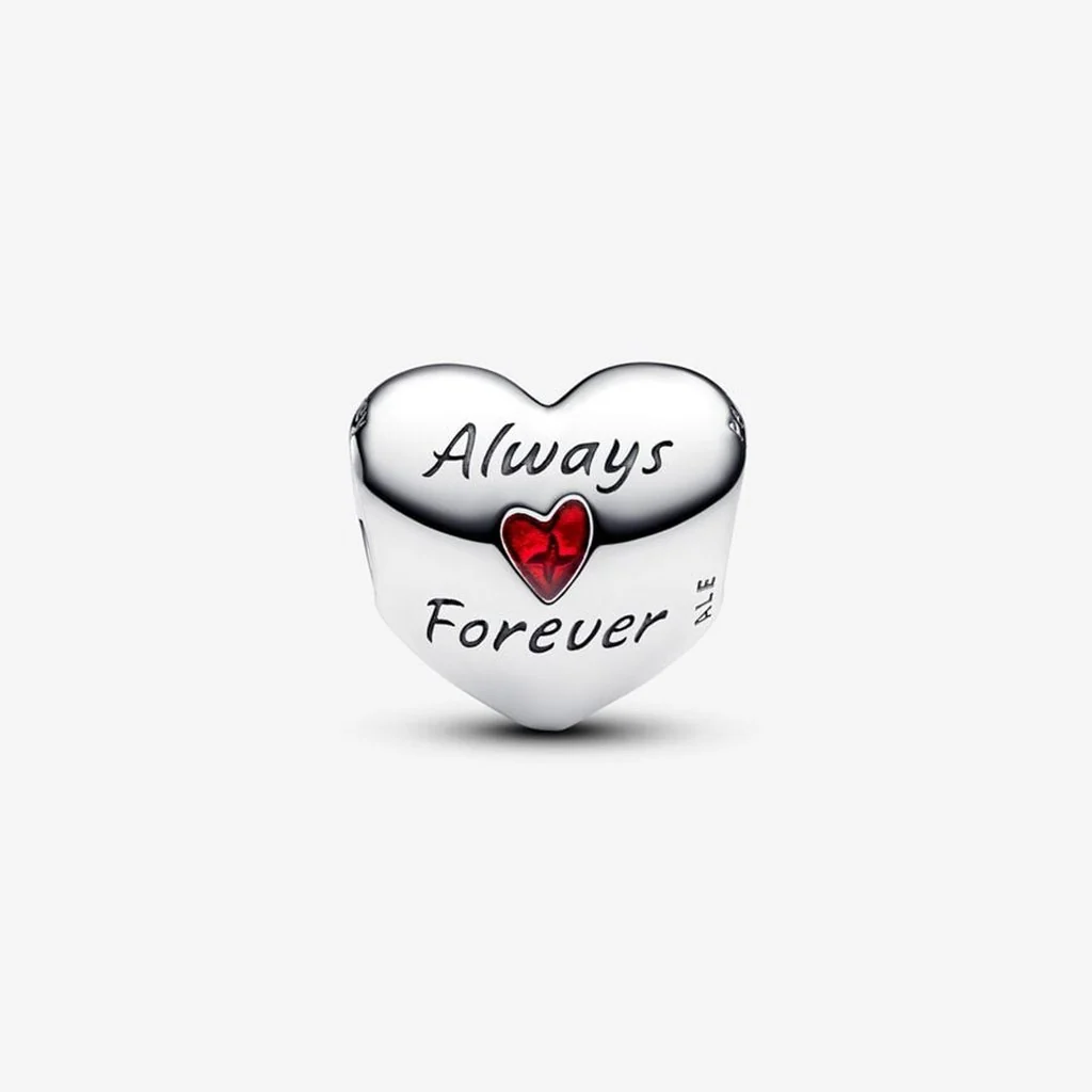 PANDORA : Disney Mickey Mouse & Minnie Mouse Heart Charm in Sterling Silver - Image 4