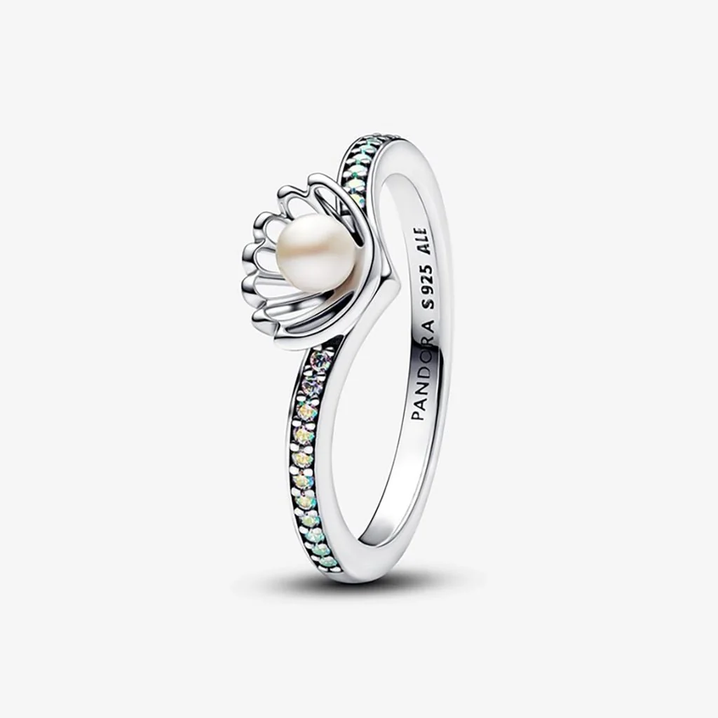 PANDORA : Disney Princess Ariel Shell Pearl Ring