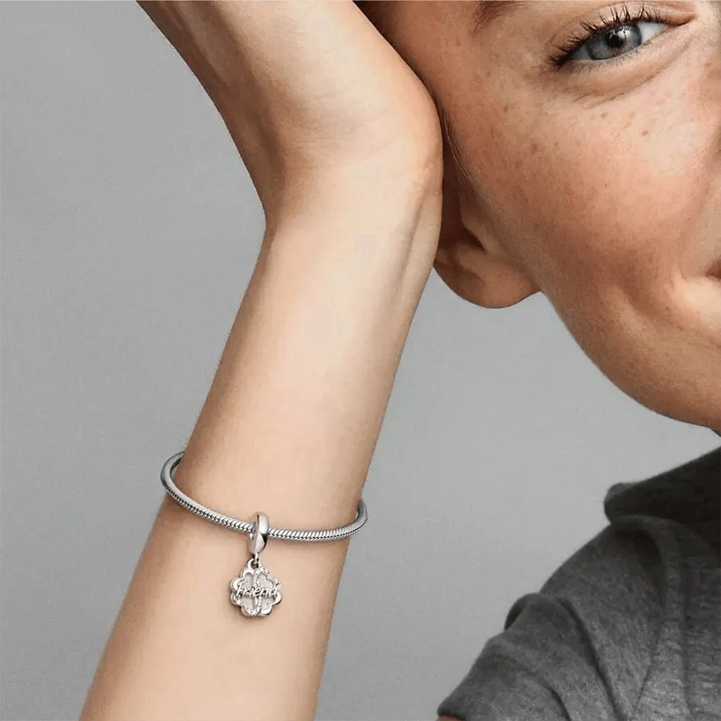 PANDORA : Four-leaf Clover Friendship Double Dangle Charm - Image 2