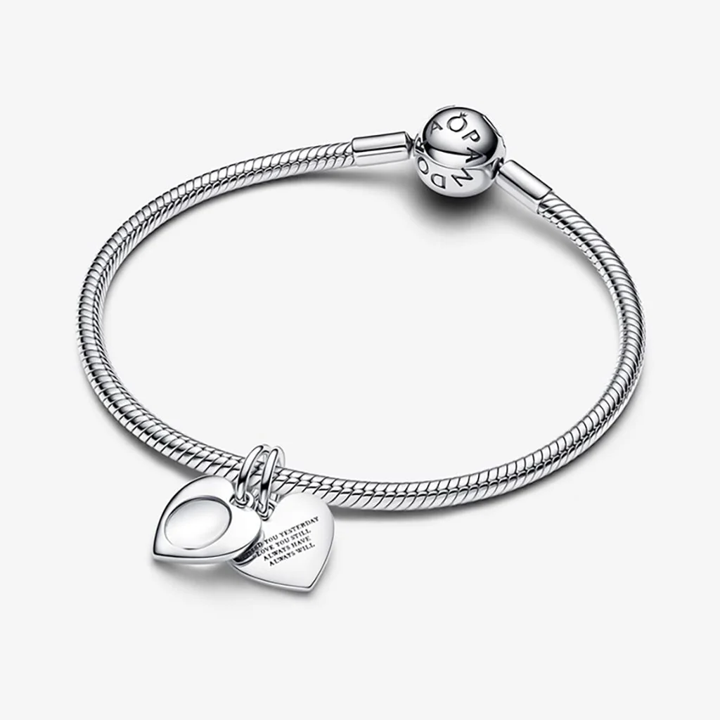 PANDORA : Heart Magnifying Glass Double Dangle Charm - Image 4