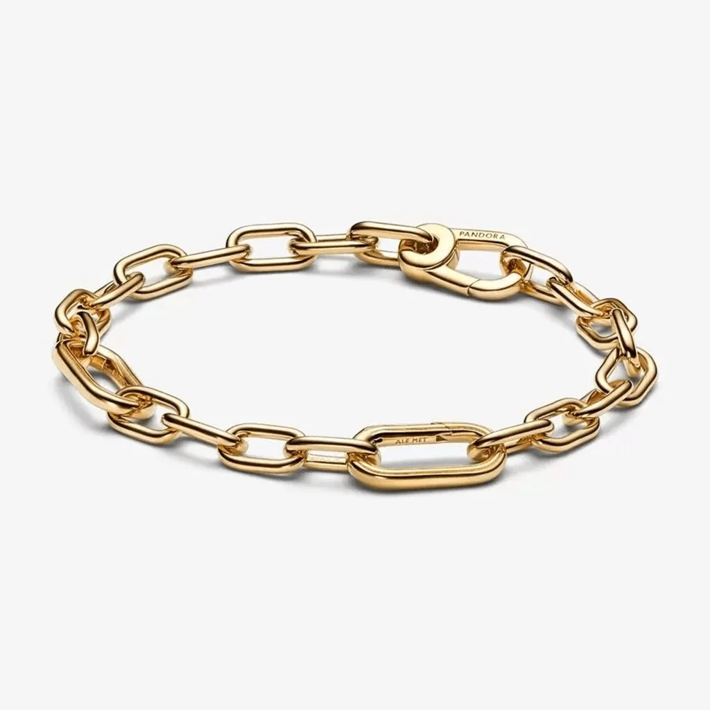 PANDORA : Link Chain Bracelet in Gold Plated - 2 Connectors