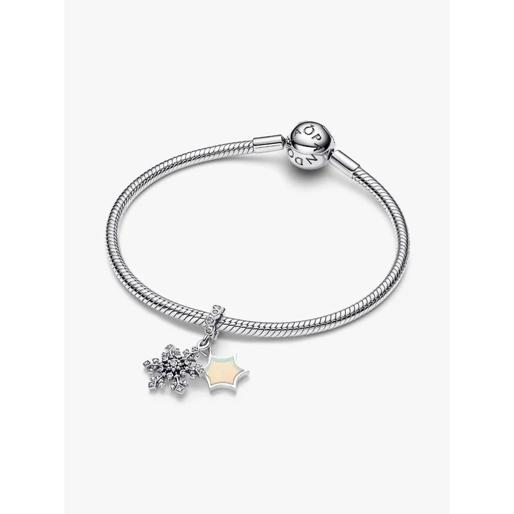 PANDORA : Opalescent Snowflake Double Dangle Charm - Image 4