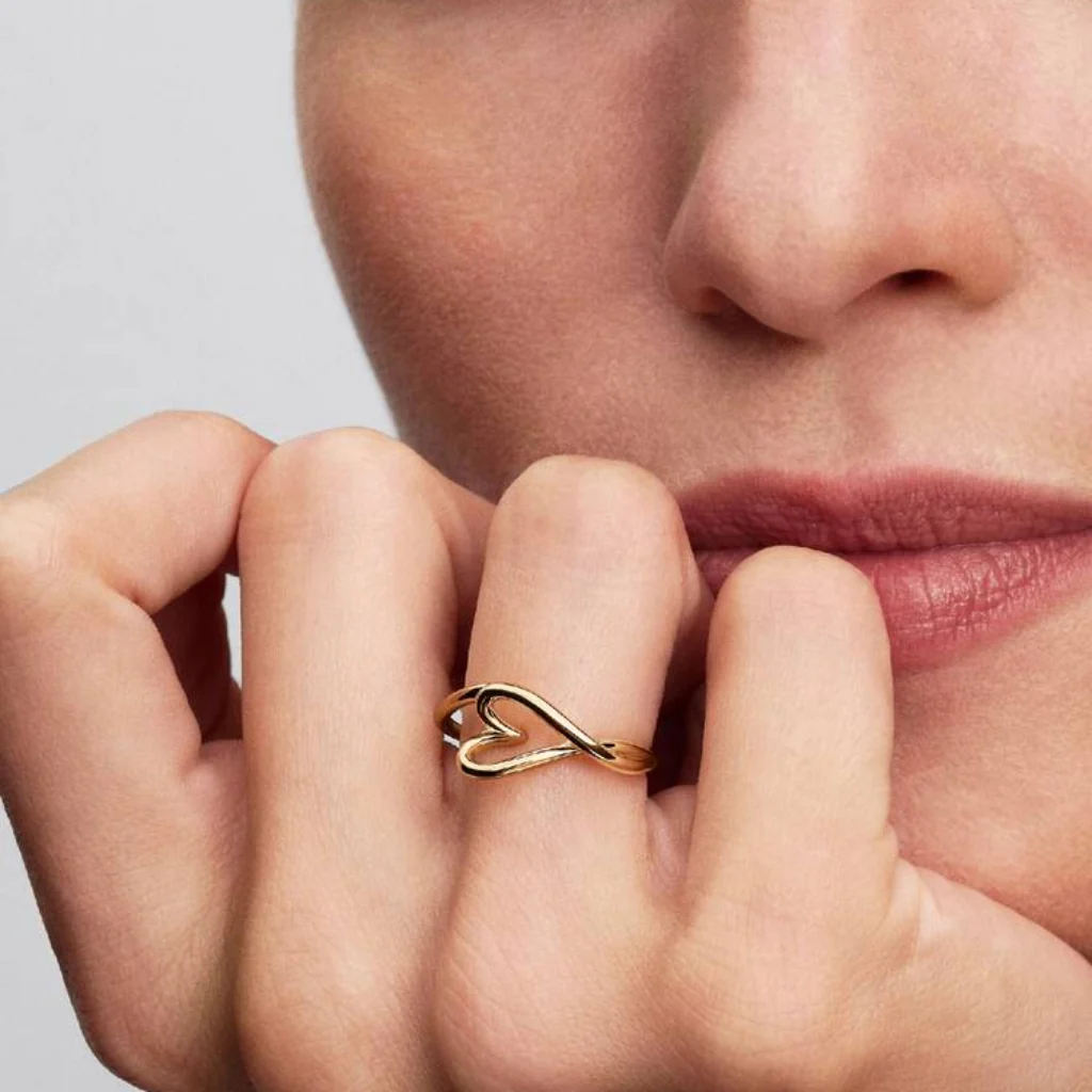 PANDORA : Organically Shaped Heart Small Ring - Image 3