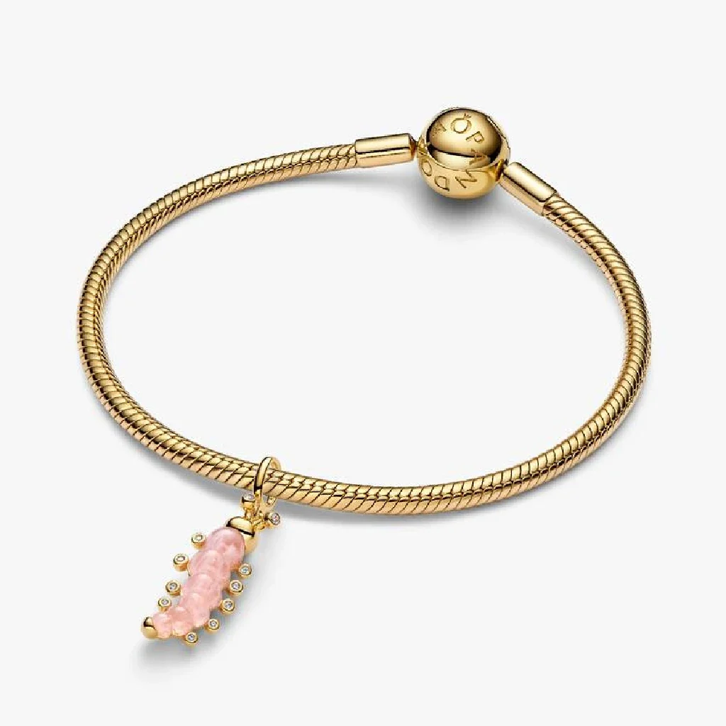 Pandora : Pink Caterpillar Charm - Image 3