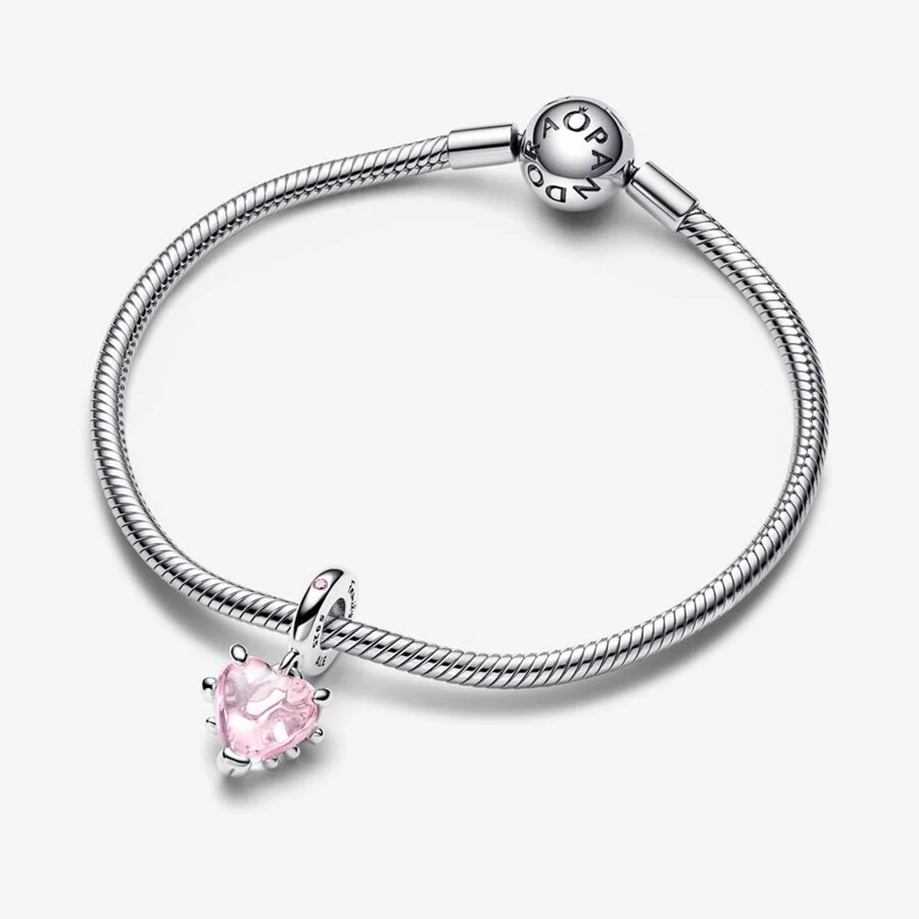 PANDORA : Pink Family Tree & Heart Dangle Charm - Image 5