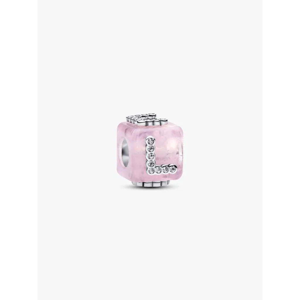 Pandora : Pink Murano Glass Love Cube Charm