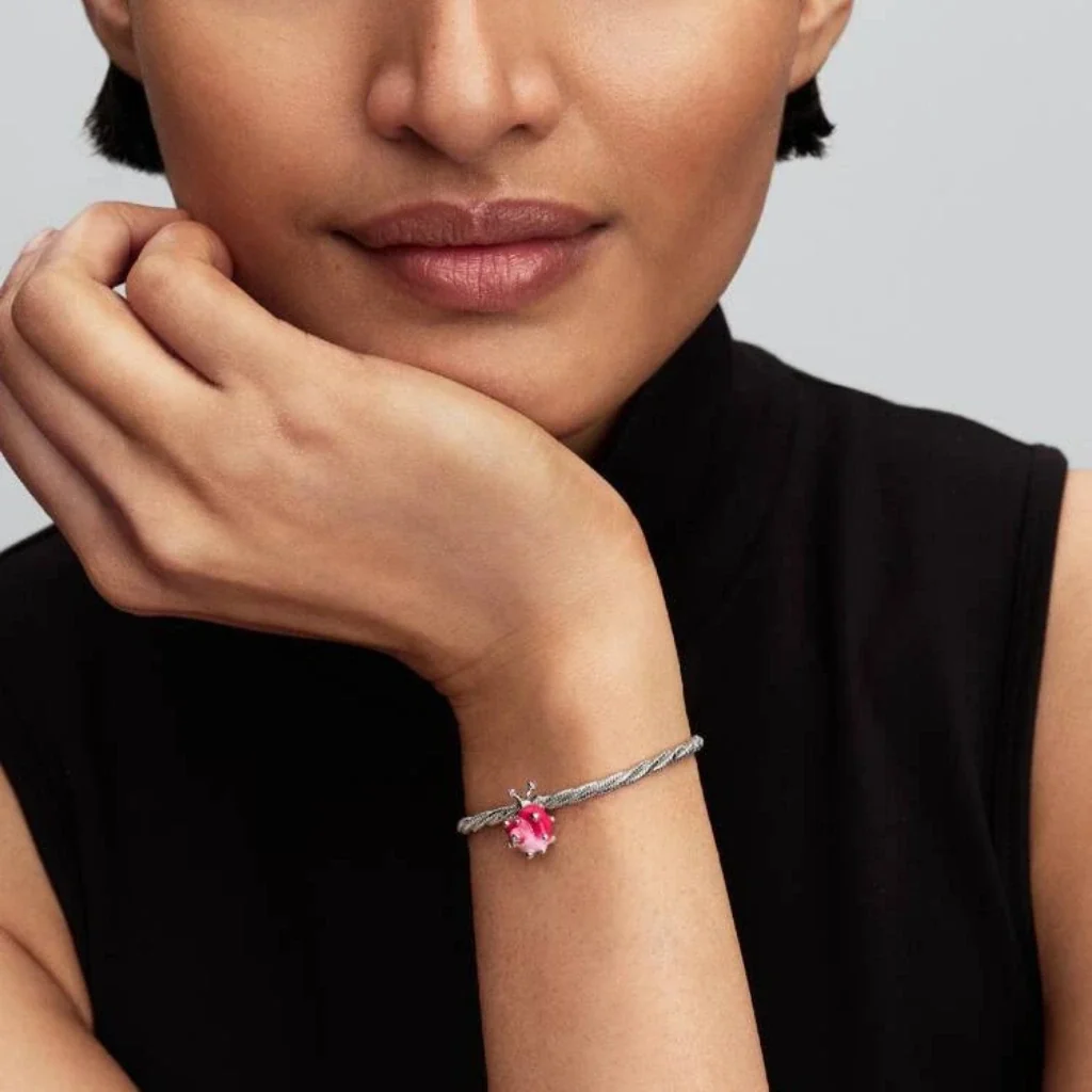PANDORA : Pink Snail Charm - Silver - Image 5