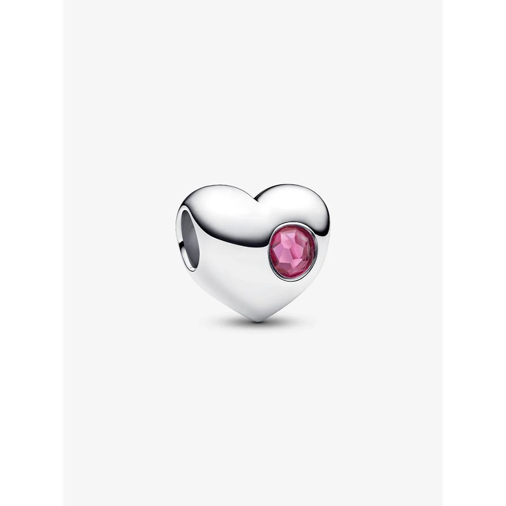 PANDORA : Pink Stone Heart Charm