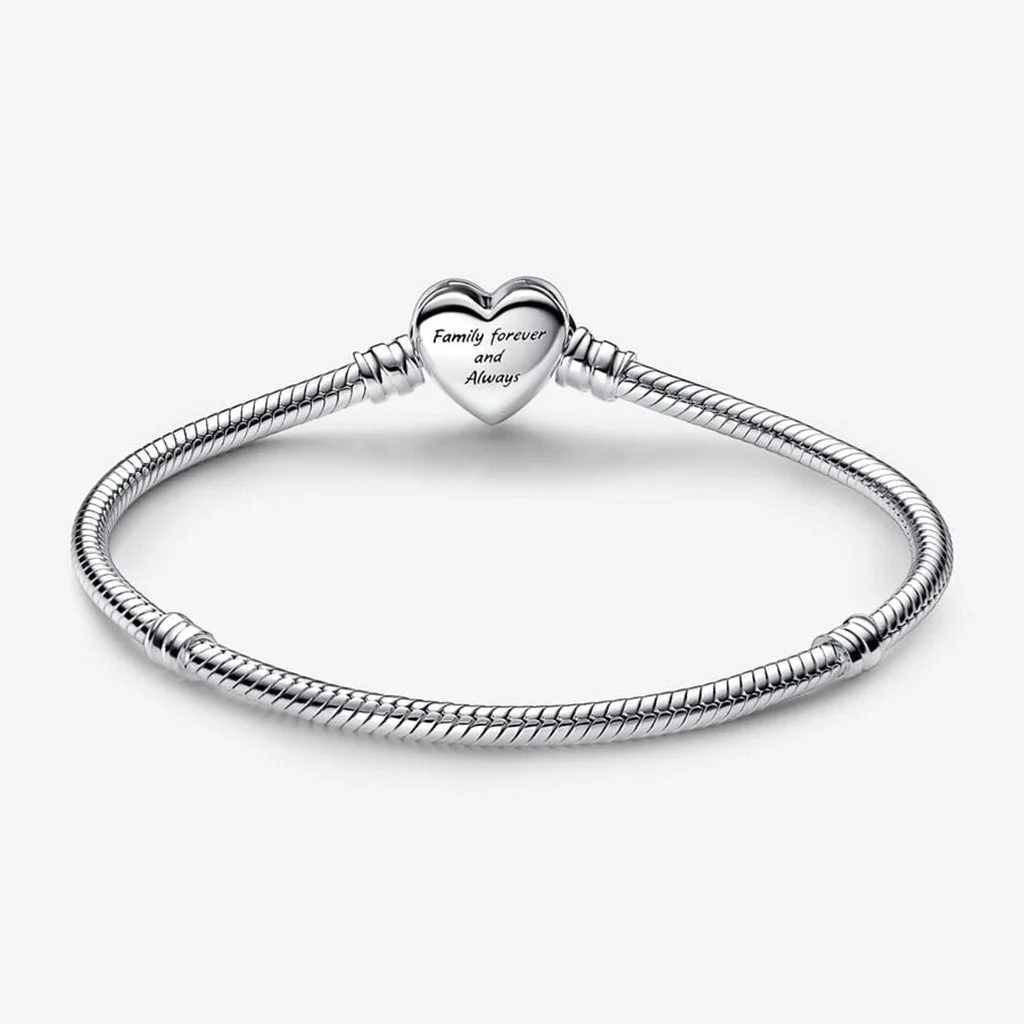 PANDORA : Sparkling Infinity Heart Clasp Snake Chain Bracelet - Image 4