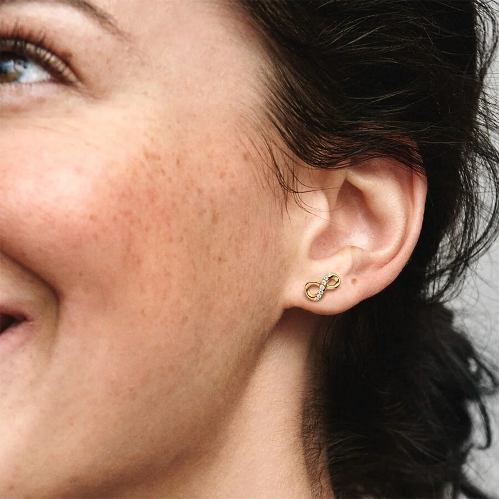 PANDORA : Sparkling Infinity Stud Earrings - Image 3