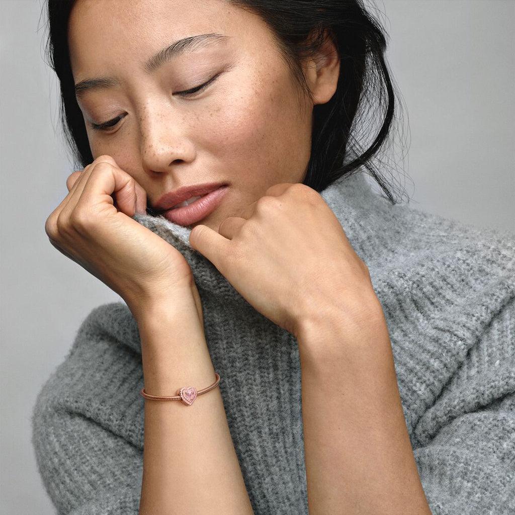 PANDORA : Sparkling Levelled Heart Charm - Image 2