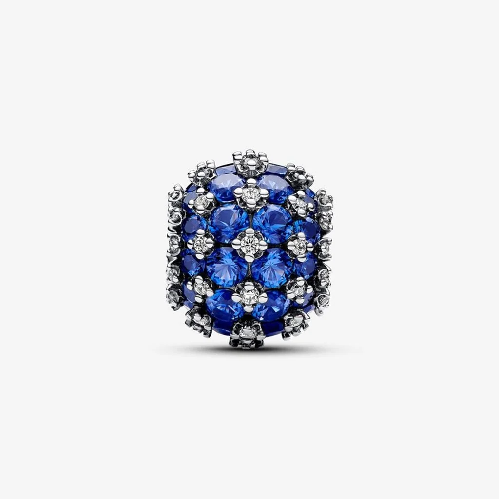 PANDORA : Sparkling Pavé Round Blue Charm - Image 2