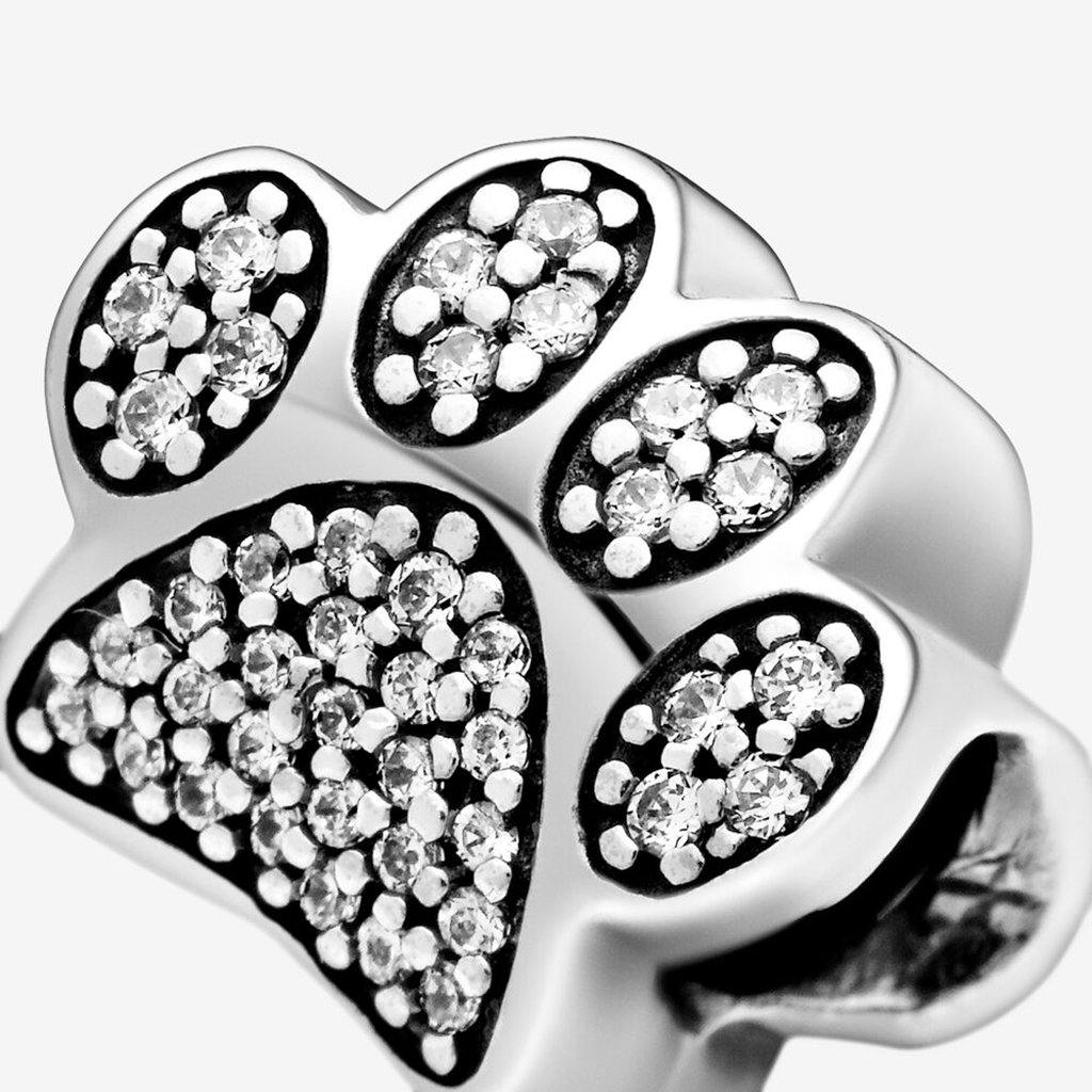 PANDORA : Sparkling Paw Print Charm - Image 4