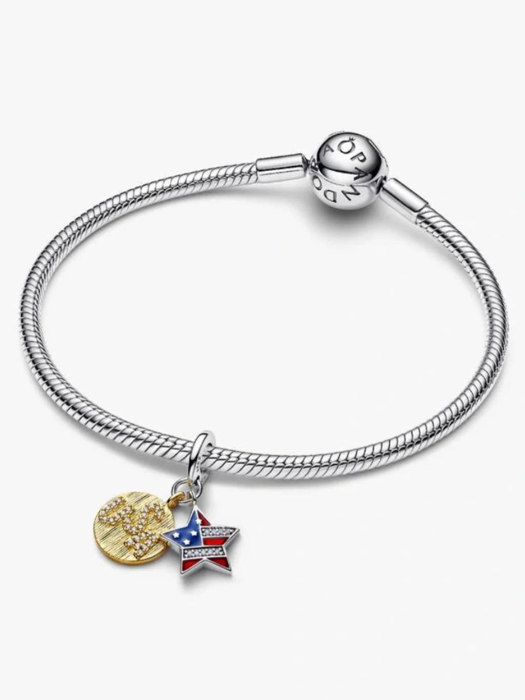 Pandora : USA Flag Star Double Dangle Charm - Image 3