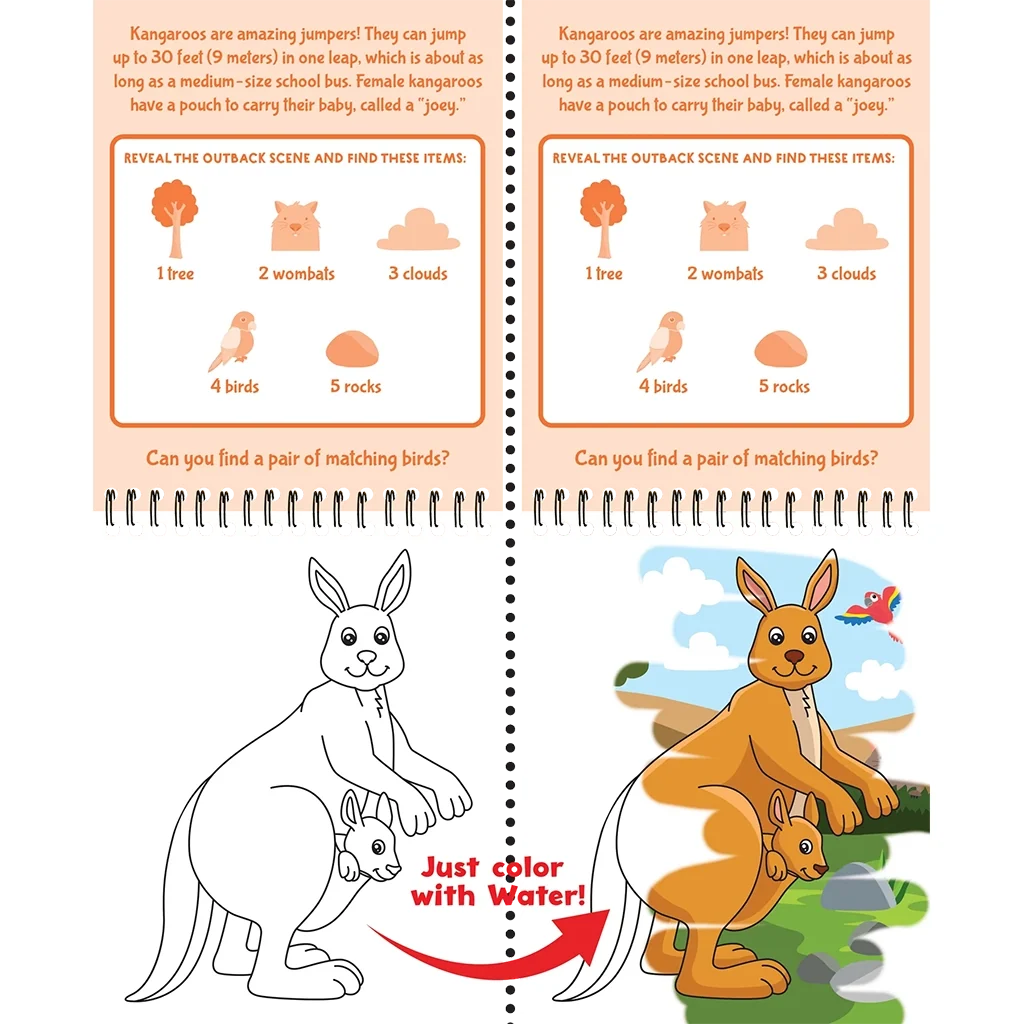 Peter Pauper Press : Color With Water - Wild Animals - Image 4
