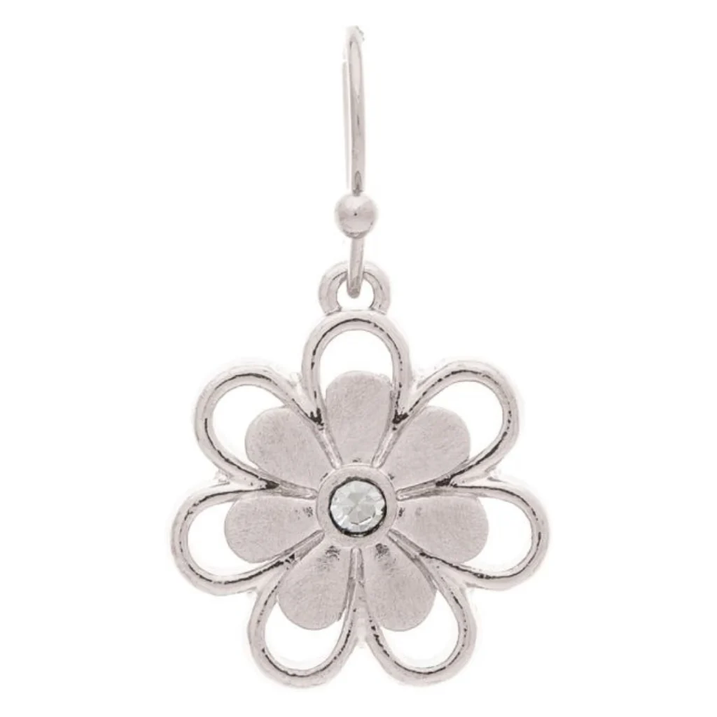 Rain Jewelry : Silver Crystal Center Little Daisy Earring