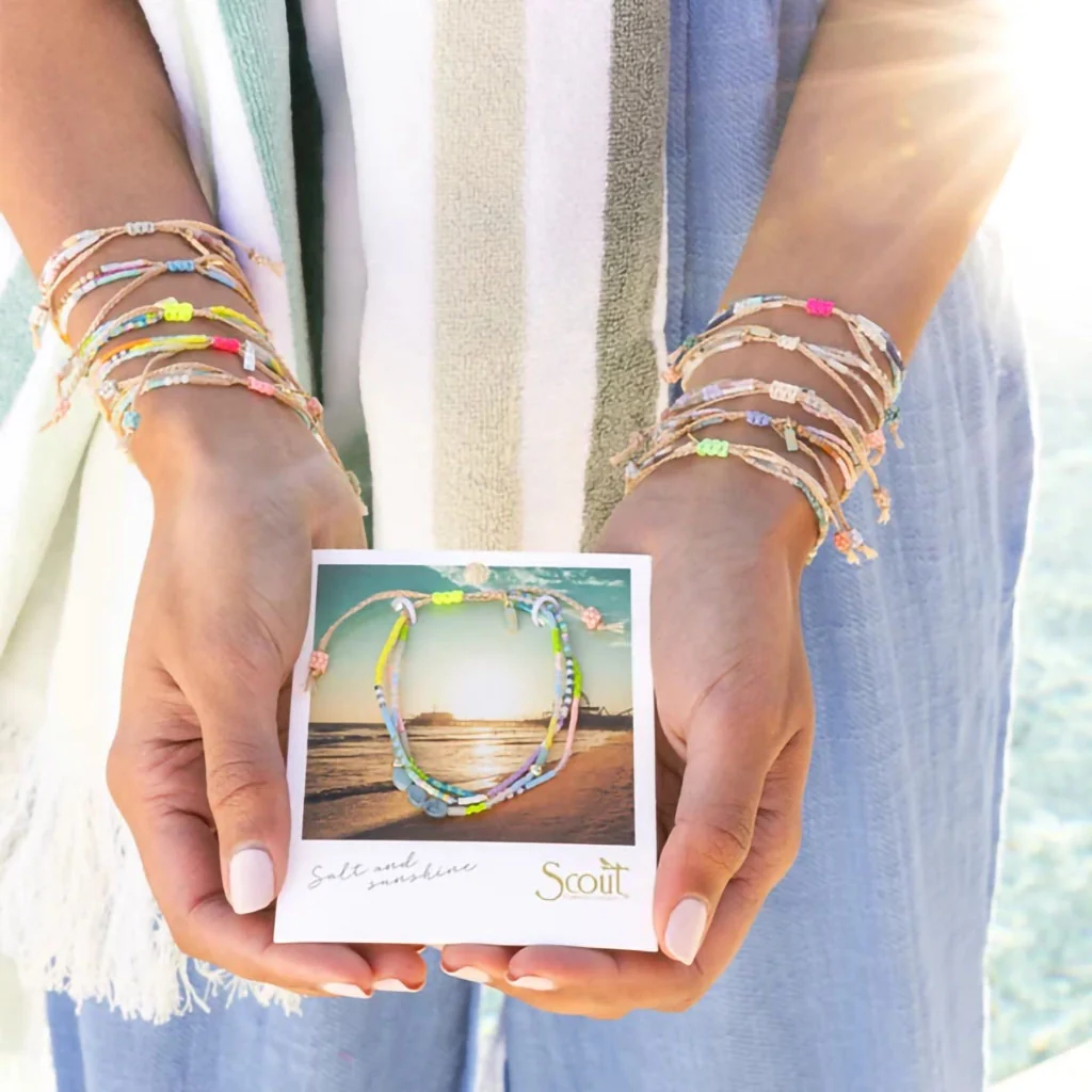 Scout Curated Wears : Mixed Media Bracelet - Courage/Amazonite/Gold - Image 4