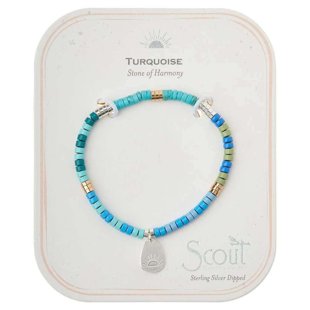 Scout Curated Wears : Stone Intention Charm Bracelet - Turquoise/Silver/Gold - Image 3