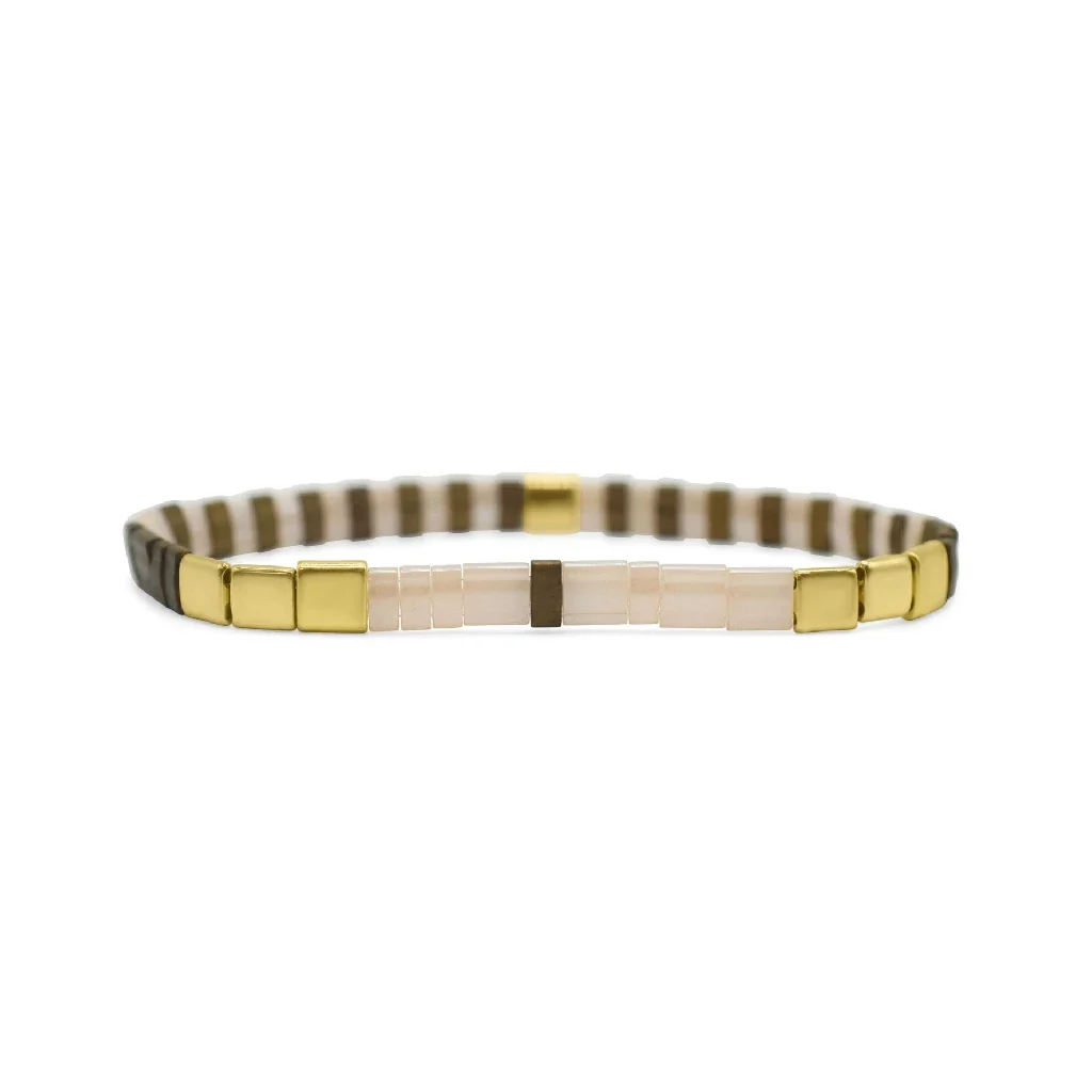 Stia : I LOVE YOU - Morse Code Tila Beaded Bracelet - Image 2