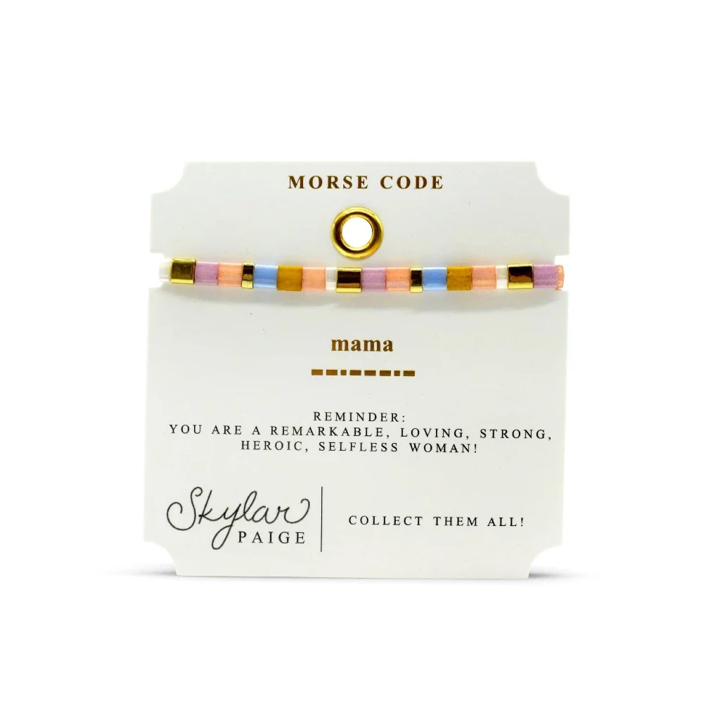 Stia : Mama Morse Code Tila Beaded Bracelet