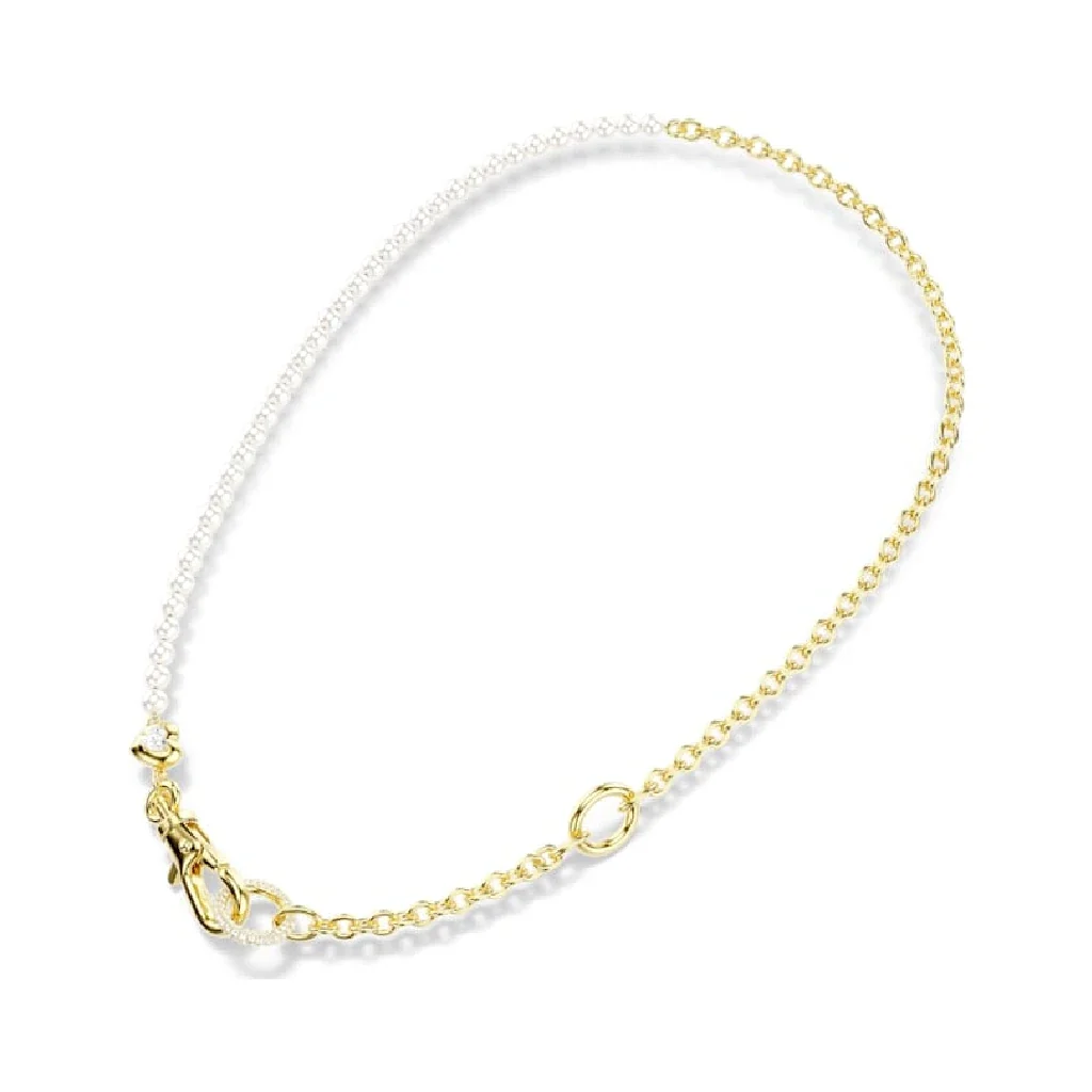 Swarovski : Crystal Pearl White, Gold-tone Plated Necklace - Image 2