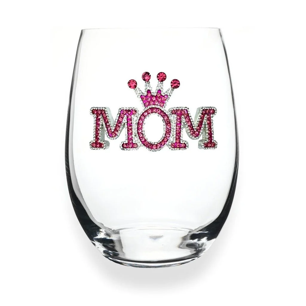 The Queens' Jewels : Mom Jeweled Glassware – Stemless