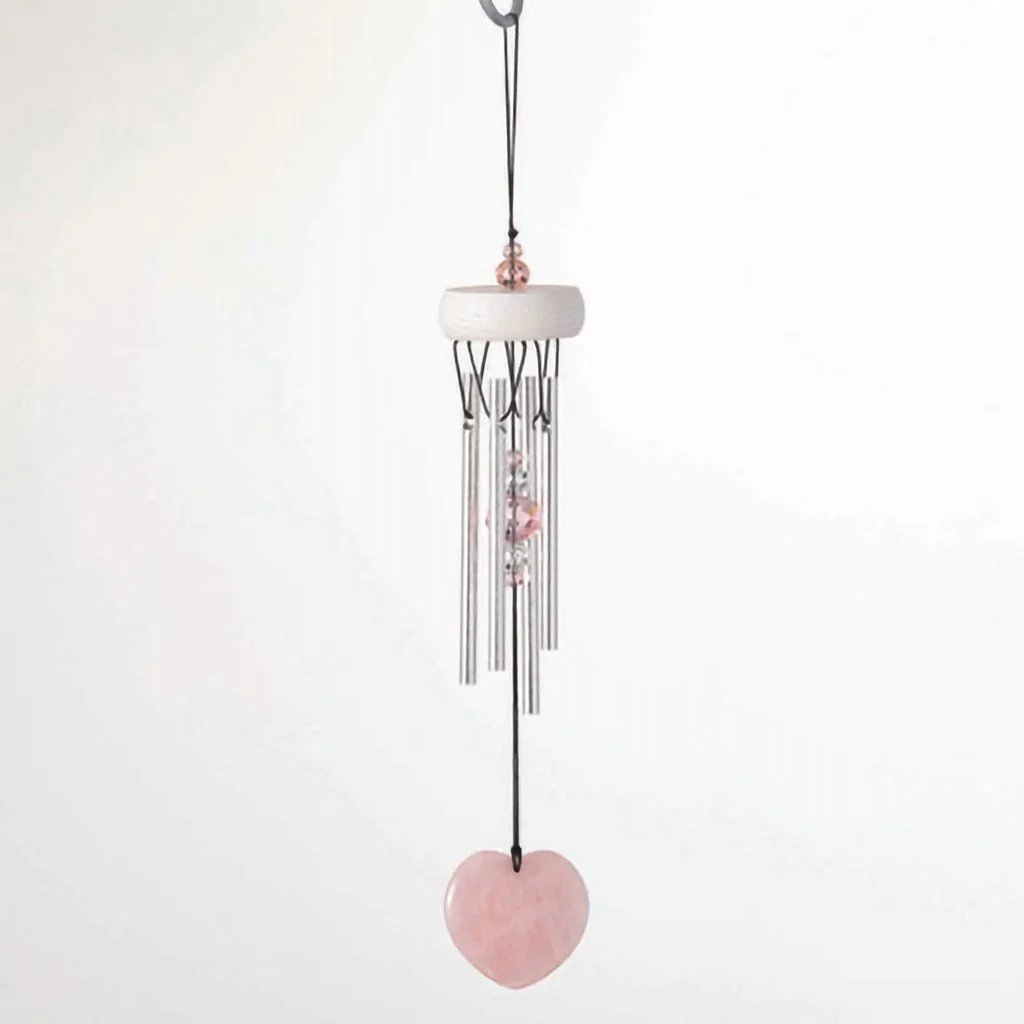 Woodstock Chimes : Rose Quartz Heart Chime™