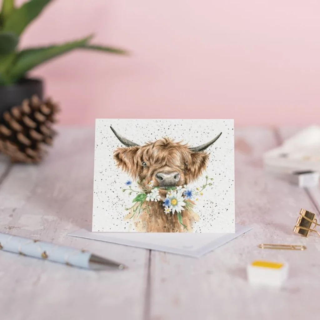 Wrendale : Daisy Coo' Highland Cow Enclosure Card - Image 2