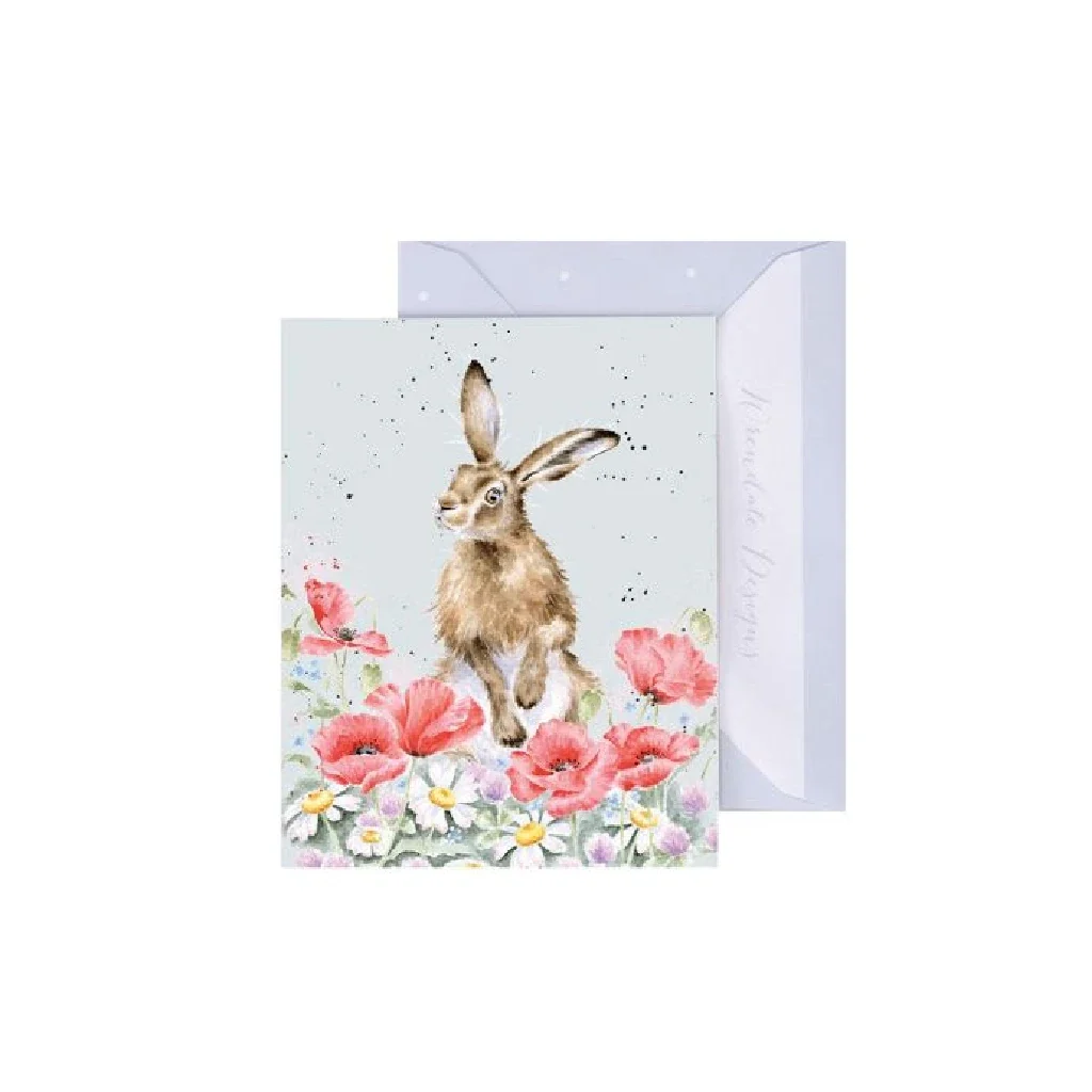 Wrendale : Field of Flowers' Hare Gift Enclosure Card