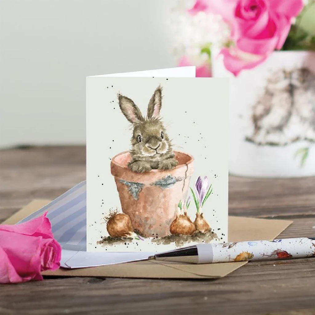 Wrendale : Flower Pot Bunny' Rabbit Enclosure Card - Image 2
