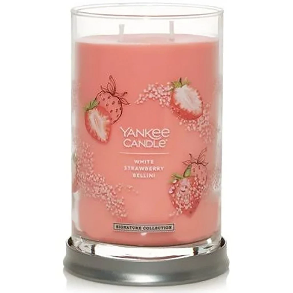 Yankee Candle : Signature Large Tumbler Candle in White Strawberry Bellini - Image 2